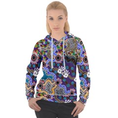 Authentic Aboriginal Art - Discovering Your Dreams Women s Overhead Hoodie