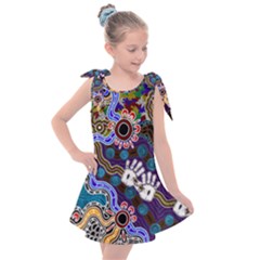 Authentic Aboriginal Art - Discovering Your Dreams Kids  Tie Up Tunic Dress