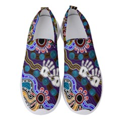 Authentic Aboriginal Art - Discovering Your Dreams Women s Slip On Sneakers