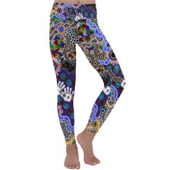 Authentic Aboriginal Art - Discovering Your Dreams Kids  Lightweight Velour Classic Yoga Leggings