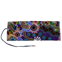 Authentic Aboriginal Art - Discovering Your Dreams Roll Up Canvas Pencil Holder (S)