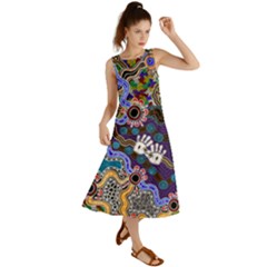 Authentic Aboriginal Art - Discovering Your Dreams Summer Maxi Dress