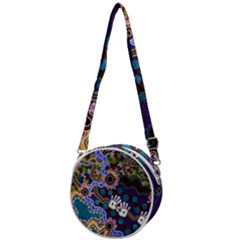 Authentic Aboriginal Art - Discovering Your Dreams Crossbody Circle Bag