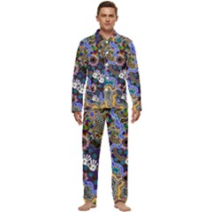 Authentic Aboriginal Art - Discovering Your Dreams Men s Long Sleeve Velvet Pocket Pajamas Set