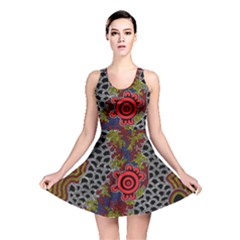 Authentic Aboriginal Art - Gathering 2 Reversible Skater Dress by hogartharts