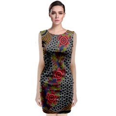 Authentic Aboriginal Art - Gathering 2 Sleeveless Velvet Midi Dress by hogartharts