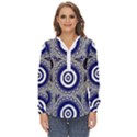 Authentic Aboriginal Art - Gathering Zip Up Long Sleeve Blouse View1