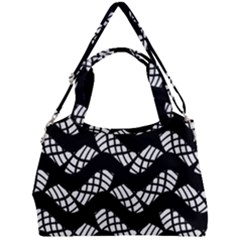 Black And White Geometricdouble Compartment Shoulder Bag