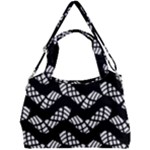 Black and White GeometricDouble Compartment Shoulder Bag