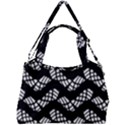 Black and White GeometricDouble Compartment Shoulder Bag View2