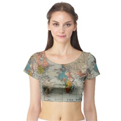 Pyramids Egypt Monument Landmark Sunrise Sunset Egyptian Short Sleeve Crop Top by Proyonanggan