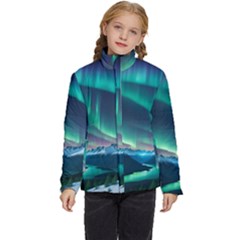 Zig Zag Waves Lines Geometric Kids  Puffer Bubble Jacket Coat