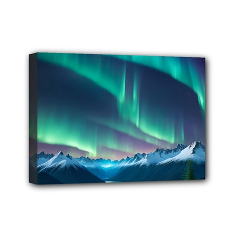 Aurora Borealis Mini Canvas 7  X 5  (stretched)
