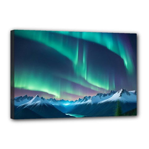 Aurora Borealis Canvas 18  X 12  (stretched)