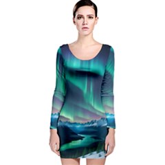 Aurora Borealis Long Sleeve Bodycon Dress