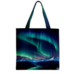 Aurora Borealis Zipper Grocery Tote Bag