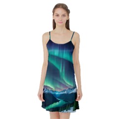 Aurora Borealis Satin Night Slip