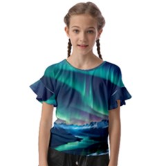 Aurora Borealis Kids  Cut Out Flutter Sleeves