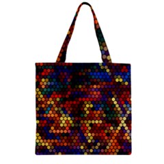 Zig Zag Pattern Geometric Design Zipper Grocery Tote Bag