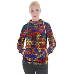 Zig Zag Pattern Geometric Design Women s Hooded Pullover by Ndabl3x