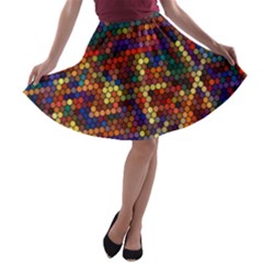 Pattern Dots Wallpaper Seamless Pattern A-line Skater Skirt