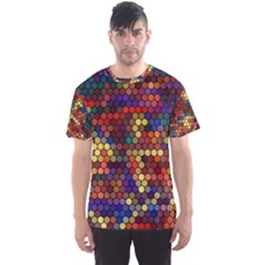 Hexagon Honeycomb Pattern Design Men s Sport Mesh T-shirt