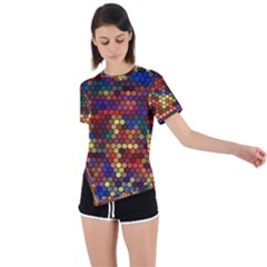 Pattern Dots Wallpaper Seamless Pattern Asymmetrical Short Sleeve Sports T-shirt by Ndabl3x