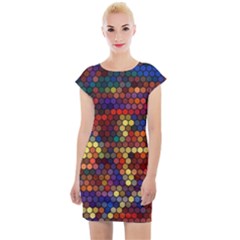 Hexagon Honeycomb Pattern Design Cap Sleeve Bodycon Dress by Ndabl3x