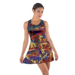 Hexagon Honeycomb Pattern Design Cotton Racerback Dress