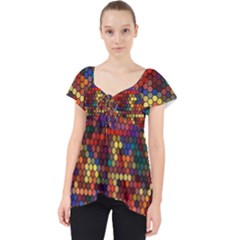 Hexagon Honeycomb Pattern Design Lace Front Dolly Top