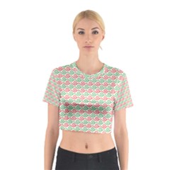 Pattern Flowers Geometric Cotton Crop Top by Ndabl3x