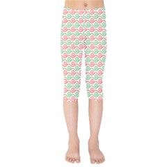 Pattern Flowers Geometric Kids  Capri Leggings 