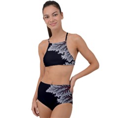 Abstract City Retro Sunset Night Halter Tankini Set