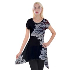 Abstract City Retro Sunset Night Short Sleeve Side Drop Tunic by Bedest