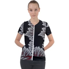 Abstract City Retro Sunset Night Short Sleeve Zip Up Jacket