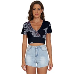 Abstract City Retro Sunset Night V-neck Crop Top by Bedest