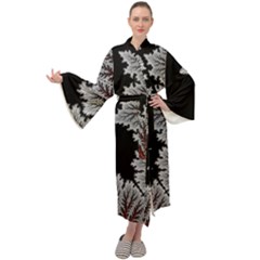 Jungle Road Hawaii Asphalt Mountains Green Maxi Velvet Kimono by Bedest