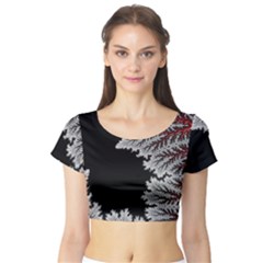 Abstract Complex Fractal Math Short Sleeve Crop Top by Bedest