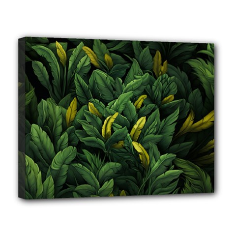 Banana Leaves Canvas 14  X 11  (stretched)