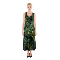 Banana leaves Sleeveless Maxi Dress