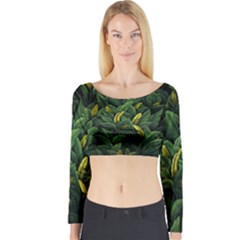 Banana Leaves Long Sleeve Crop Top