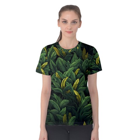 Banana Leaves Women s Cotton T-shirt by goljakoff