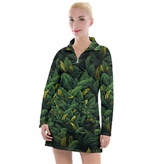 Banana leaves Women s Long Sleeve Casual Dress