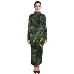 Banana Leaves Turtleneck Maxi Dress