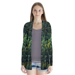 Banana Leaves Drape Collar Cardigan