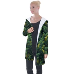 Banana Leaves Longline Hooded Cardigan