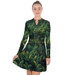 Banana leaves Long Sleeve Panel Dress