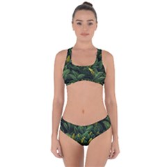 Banana leaves Criss Cross Bikini Set