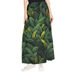 Banana leaves Maxi Chiffon Skirt