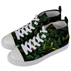 Banana Leaves Women s Mid-top Canvas Sneakers